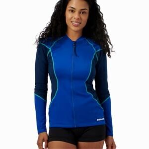 Women's Sea-Doo Long Sleeve Swimsuit Top 50 UV Protection Blue Sz S / P NWT